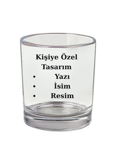 Kişiye Özel Viski Bardağı - Baskılı Viski Bardağı - İsimli Viski Bardağı - Resimli Viski Bardağı Beyaz