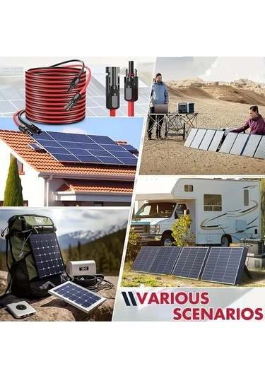 Pazly 12awg Mc4 Uzatma Kablosu Seti 12 Mc4 26ft Erkek Ve Dişi Konnektörlü Araç Karavan Kablo Seti