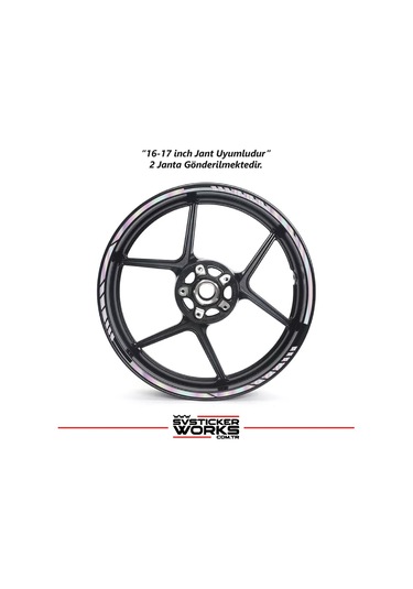 Motosiklet Jant Şeridi Jant Sticker Dekor Model Parçalı Desen Sticker Set Hologram