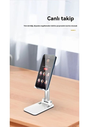 Pazly Katlanır Teleskopik Masaüstü Telefon Tutucu - Mavi 1 Adet 1 Adet