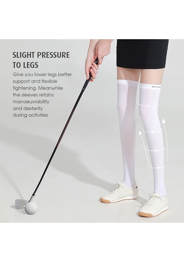 Neevoyu Kadınlar İçin Serinletici Golf Bacak Kollukları - Uzun/kısa Seçenekli Beyaz