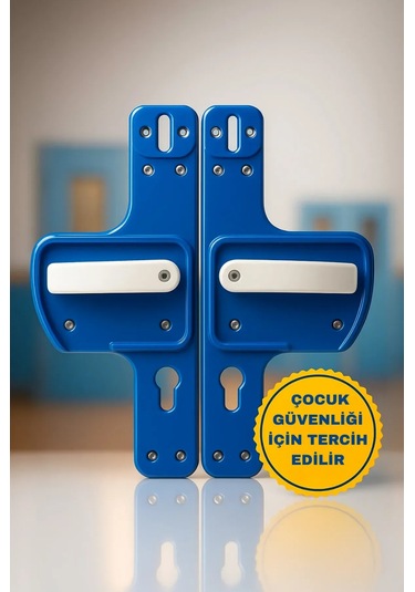 Bariyerli Kapı Kolu Lacivert-beyaz Renkli Çocuk Güvenlikli Okul Ve Eğitim Alanlarına Uygun