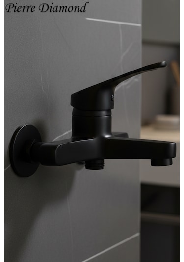 56623 Banyo Bataryası Duş Musluğu Musluk Armatür Siyah Beyaz Krom Gold Siyah