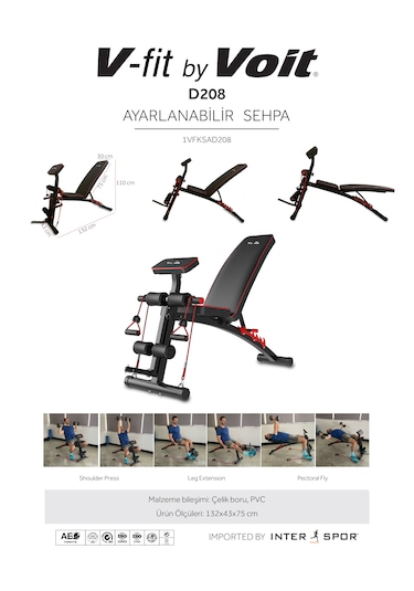 Voit Vfit By Voit D208 Katlanabilir Kol Dayamalı Incline/decline Sehpa