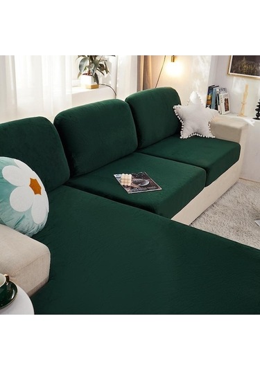 Novahub Açık Gri Kalın Kadife Kanepe Örtüsü Düz Renk Kanepe Minder Örtüsü Elastik Slipcover Her Kanepe Örtüsü Yemek Koltuk Örtüsü 56980397 AÇIK GRİ