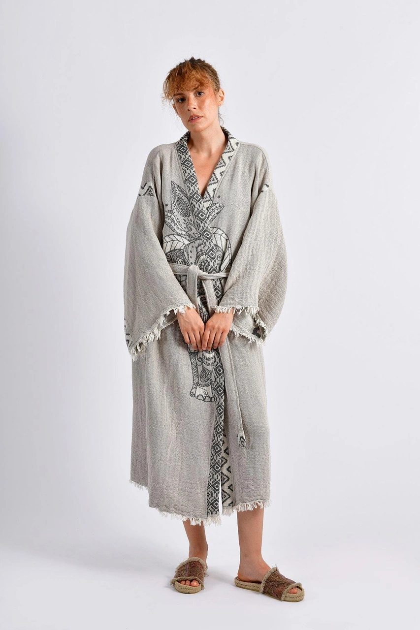 Brandsmithshop Gri Elephant Kimono Çok Renkli