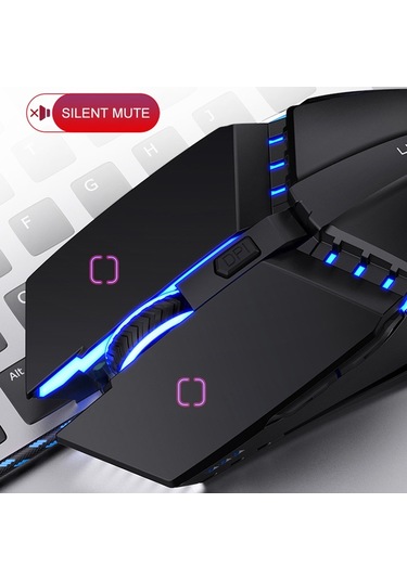 Yındıao 6 Tuşlu Oyun Ofisi Usb Sessiz Mekanik Kablolu Fare Siyah Diğer