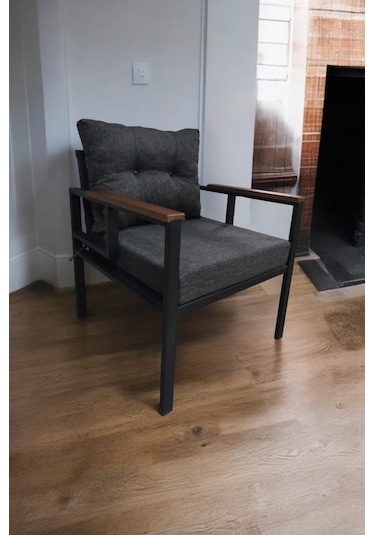 Pimango Pi Elize Demonte Metal Tekli Bahçe Mobilyası Antrasit 60 x 60 CM Antrasit