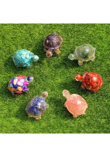 Kangvka Feng Shui Sağlık Kristali Kaplumbağa Figürü - Ev Dekoru, Şans Bileciği Ve Masa Ağırlığı, Aquamarine Renkli, 1 Adet