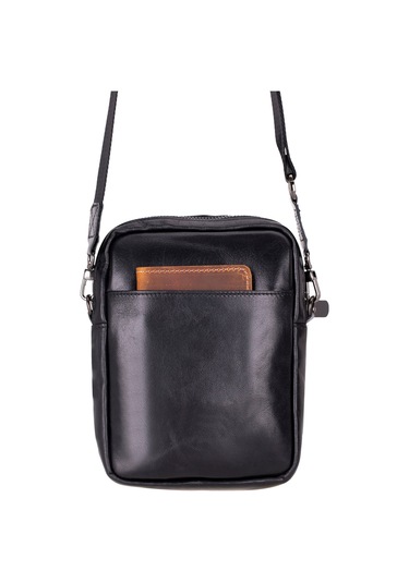 Bloominbag Bloombag Obsidian Black Hakiki Deri Crossbody Çanta Siyah