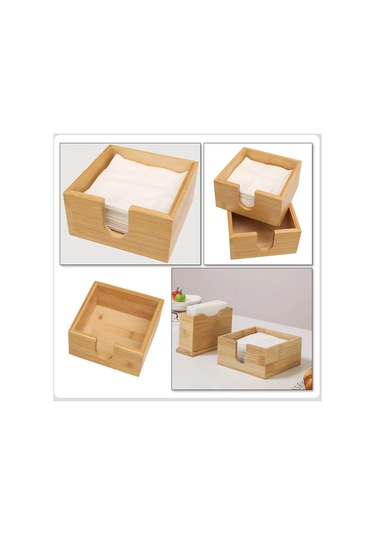 Haki Doku Kutusu Yemek Masası Aksesuarı Oturma Odası Bambu Peçeteler Çok Fonksiyonlu Durumda Tutucular Masalar Ev Kare