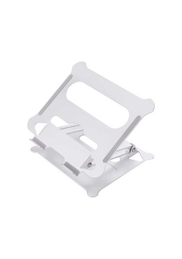 Pazly Alüminyum Ayarlanabilir Dizüstü Bilgisayar Standı, Taşınabilir Katlanır, Kaymaz Yük, 265x235x50mm, Gümüş/siyah