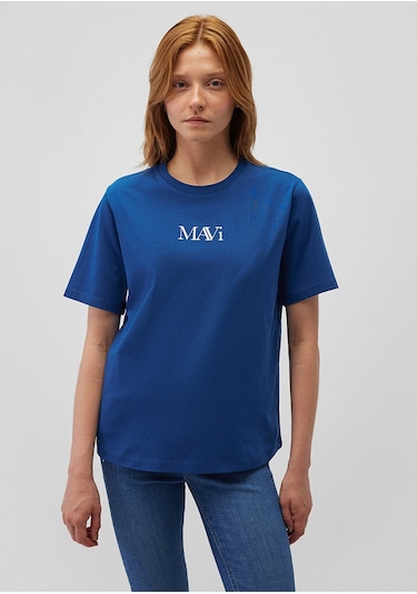 Mavi - Mavi Logo Baskılı Lacivert Tişört 1611594-82625 Lacivert