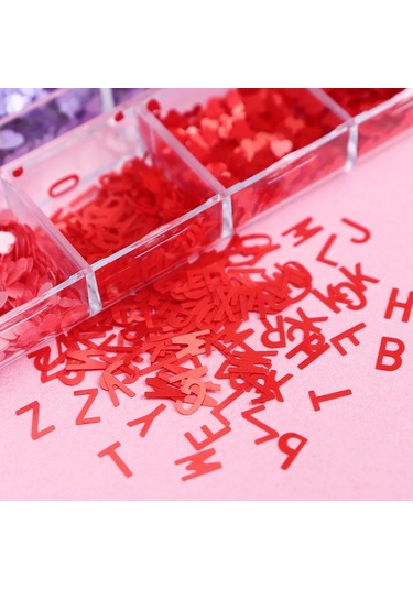 Parlak Tırnak Süsleme Folyo Pulları Kalpler Ve Harfler Nail Art