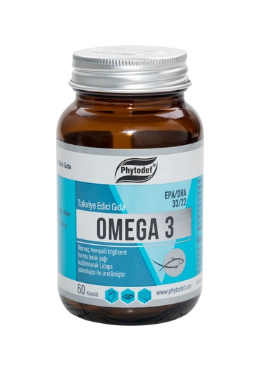 Phytodef Omega 3 Licaps 330/220 Norveç Menşeli Balık Yağı Kapsül Balık Jelatini 500 MG 60 Kapsül