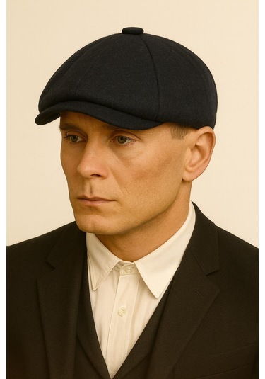 Peaky Blinders Tarz İngiliz Model Kaşe Kumaş Kasket Şapka Lacivert