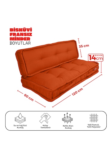 Xpermate Bisküvi Minder Petek Önü Fransız 60x120x14 Kremit