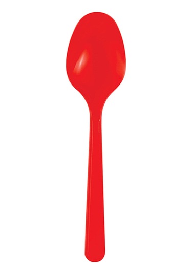 Plastik Kaşık Kırmızıı 25'li 18 CM