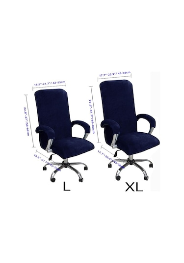 Bej 1 Takım Kadife Elastik Sandalye Kapak Kalınlaşmış Çıkarılabilir Xlwith Armrest