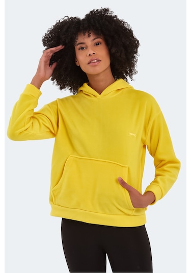 Slazenger Sassa 2 Li Set Kadın Kapüşonlu Cepli Sweatshırt Sarı - Yeşil