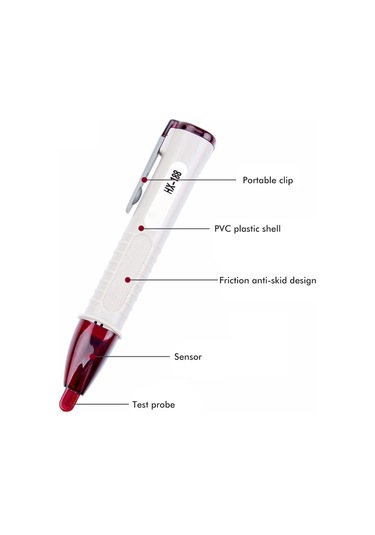 Honmex Elektromanyetik Radyasyon Testeri Kalem - Ev Aletleri İçin Ses Ve Işık Alarmlı Sensör, 20hz-2000mhz Aralığında Tespit Beyaz