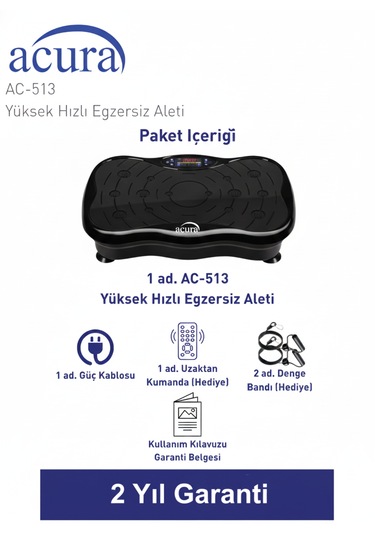 Ac-513 5 Programlı Bluetoothlu Yüksek Hızlı Egzersiz Aleti Siyah