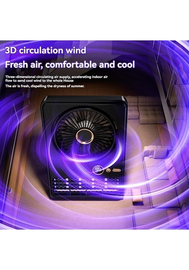 Symbee Siyah Usb 2-in-1 Mosquito Killer Fan: Duvar/desktop Montajlı, 5 Hızlı Fan, Led Ekranlı, 2000v Moskito Öldürücü Işık