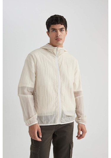 DeFacto Regular Fit Kapüşonlu Yağmurluk Fermuarlı Cepli - B5588AX24SPER42