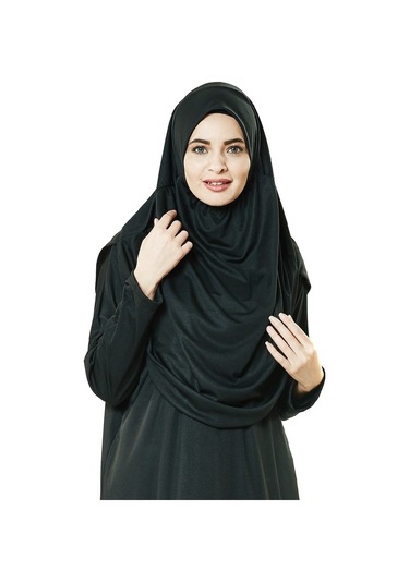 Siyah Namaz Elbisesi - Kabe Motifli Seccade ve Tesbih - Ibadet Se