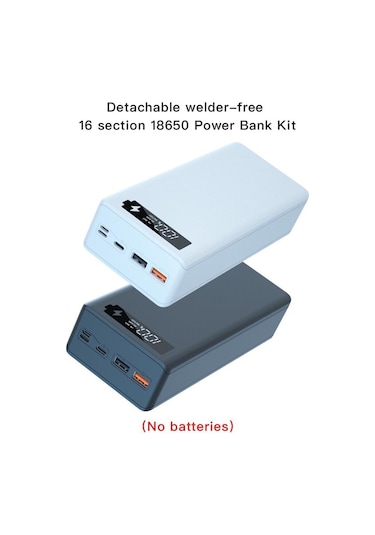 Beyaz Ayrılabilir Qc3.0 Pd Lcd Ekran Dıy 16x18650 Pil Kutusu Güç Bankası Kabuk 5 W/10 W Pil Olmadan Kablosuz Şarj Kutusu Wireless Fast Version