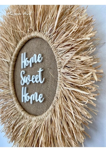 Home Sweet Home Rafya Duvar Dekorasyonu M082