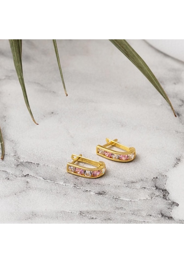 Bilezikci 14 Ayar Altın Pembe Bebek Küpesi KPDLY14K28470