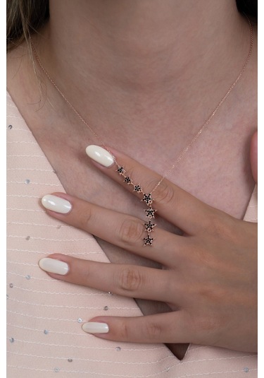 Gümüş Kayan Sıralı Yıldızlar Kolye Wsn61