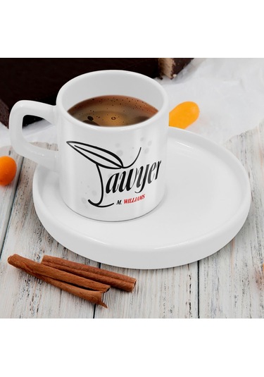 Bk Gift Kişiye Özel Sunum Tabaklı Avukat Tasarımlı Kahve Fincanı-8, Sevgiliye Hediye, Arkadaşa Hediye, Avukata Hediye Kobitmeyen137772 Bk Gift