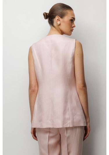 Ekol Kadın Torba Cepli Sıfır Yaka Yelek 1022 Pembe Pembe
