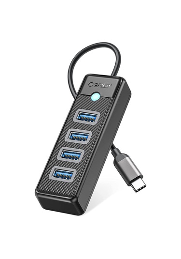 Orico Type-C to USB-A 3.0 4 Portlu Ultra Slim USB Çoklayıcı Hub Siyah