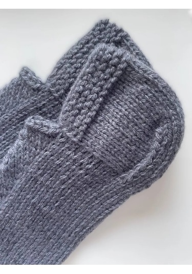 Tamam Örgü Yünlü Bot Çorapları 251272565 Koyu Gri