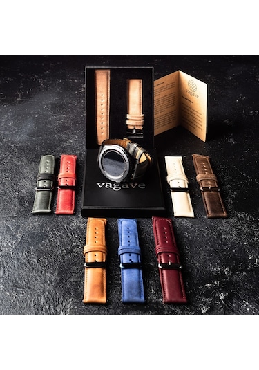 Vagave Samsung Uyumlu Active / Watch / Gear 20 Mm / 22 Mm Deri Kordon (482085373)
