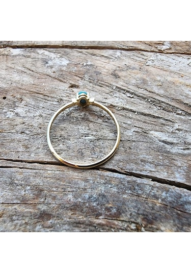 0,40 Ct Firuze Taşlı Tektaş 14 Ayar Altın Yüzük-Tektaş Altın Yüzü 552950077