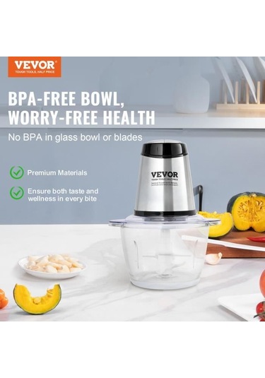 400 W Elektrikli Kıyma Makinesi - Vevor - Kıyma Makinesi - Cam Hazneli 1,2 L 5 Su Bardağı