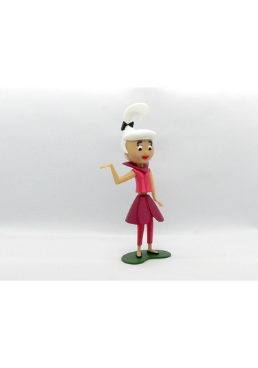 Retro-fütüristik Uzay Çağı Kadın Figürü - Pembe Elbiseli Modern Biblo