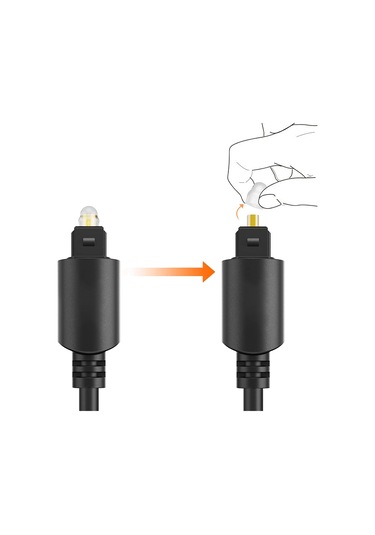 Fiber Optik Ses Kablosu Siyah, Ses Çubuğu, Stereo Sistem, Ev Sineması, Konsol Bağlamak İçin Ses Kablosu, - 3 Metre