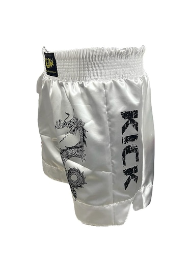 Dijital Baskılı Kick Boks Şortu - Antrenman Ve Müsabaka Şortu Beyaz