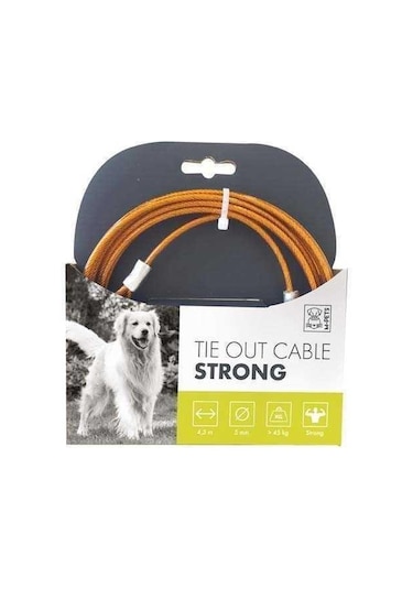 Mpets Köpek Çelik Bahçe Bağlama Teli Turuncu 4.5 Metre