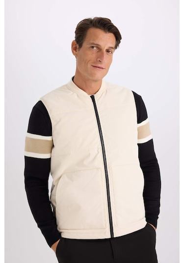 DeFacto Regular Fit Kolej Yaka Fermuarlı Çift Cepli Mevsimlik Hafif İnce Bomber Şişme Yelek D6287AX25SPER83