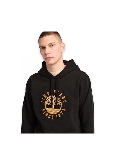 Timberland Tb0a6vgt Holiday Graphic Hoodie Siyah Erkek Sweatshirt Siyah