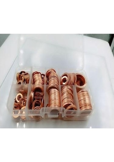 Novahub Bakır Kırma Pul Conta Seti 280 Adet - Düz Ringa Çeşitleri - Kompakt Kutu