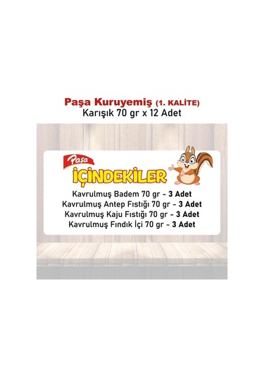 Paşa Karışık Kuruyemiş 12 x 70 G