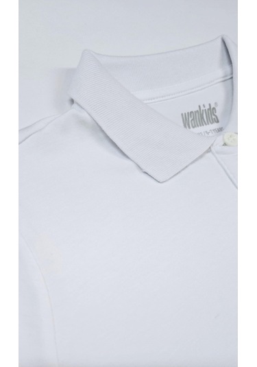 Unisex Çocuk Polo Yaka Uzun Kollu Tişört Sweatshirt Bej