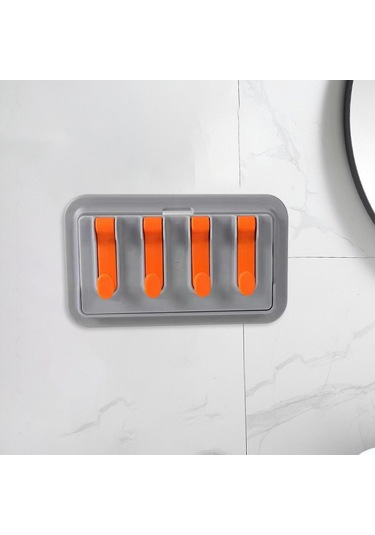 Homyl Katlanabilir Kancalar Kendinden Yapışkanlı Gri-turuncu